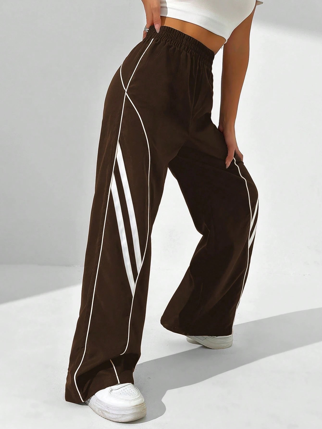 Streethx Women's Striped Wide Leg Casual Pants